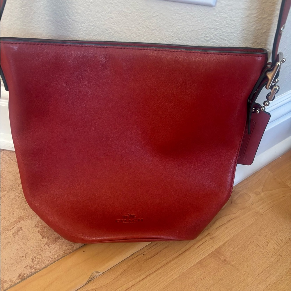 Coach Cherry Red Crossbody Leather Shoulder Bag